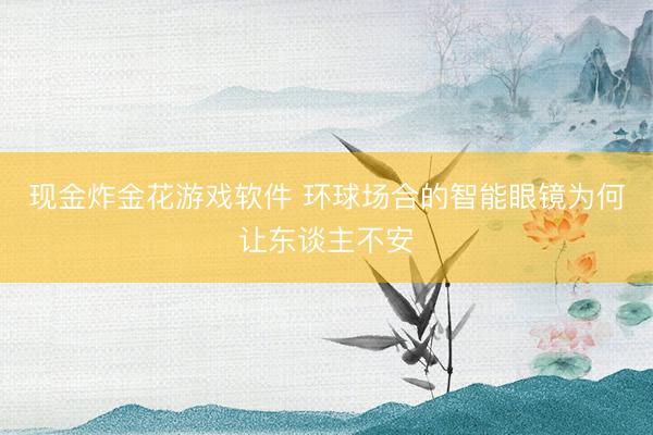 现金炸金花游戏软件 环球场合的智能眼镜为何让东谈主不安
