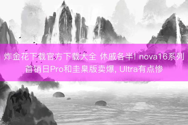 炸金花下载官方下载大全 休戚各半! nova16系列首销日Pro和圭臬版卖爆, Ultra有点惨